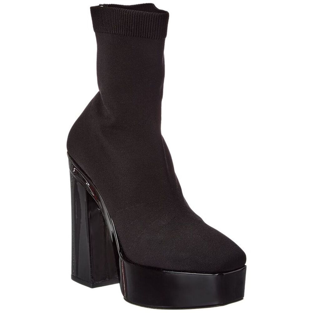 Jimmy Choo Giome 140 Knit & Patent Platform Over-The-Knee Boot, Black